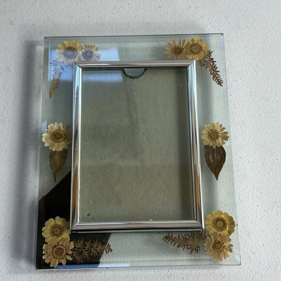 Vintage Pressed Dried Flowers Glass Picture Frame Botanical Floral Art Decor - Picture 8 of 9